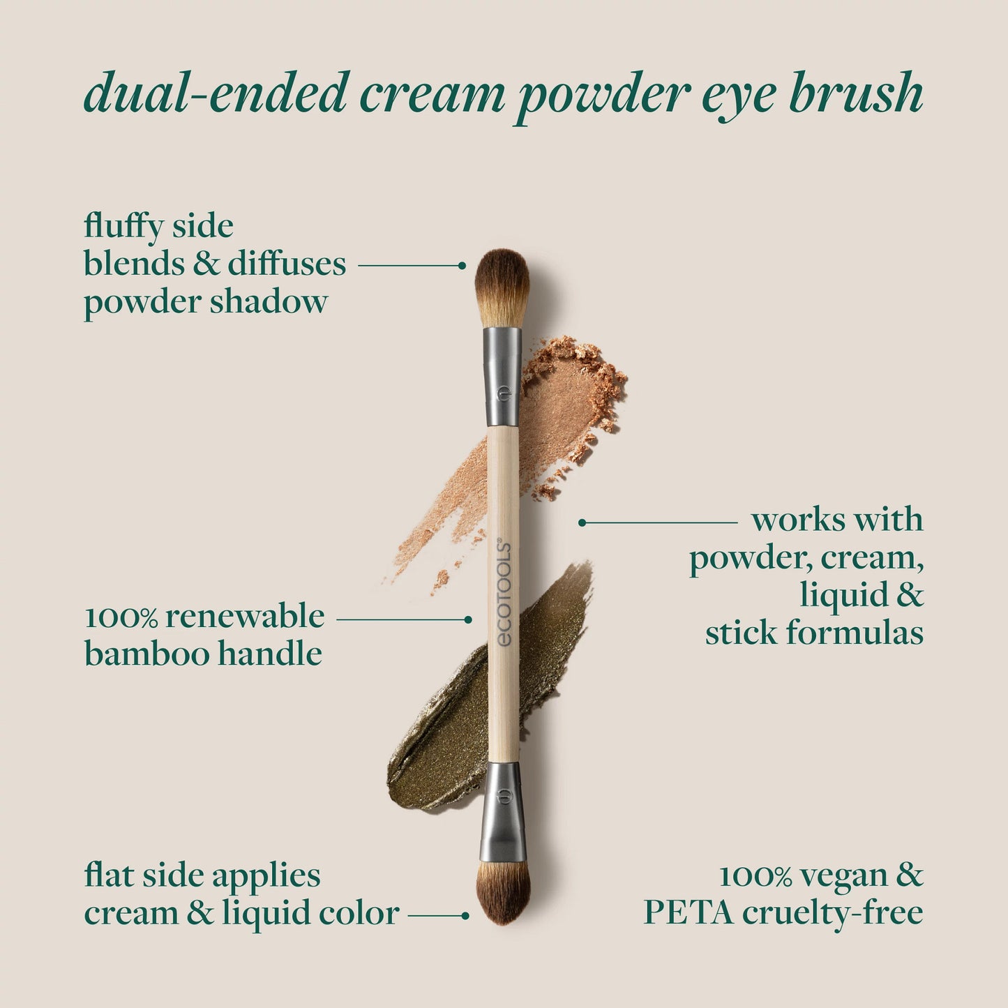 Cream & Powder Dual-Ended Eye Brush
