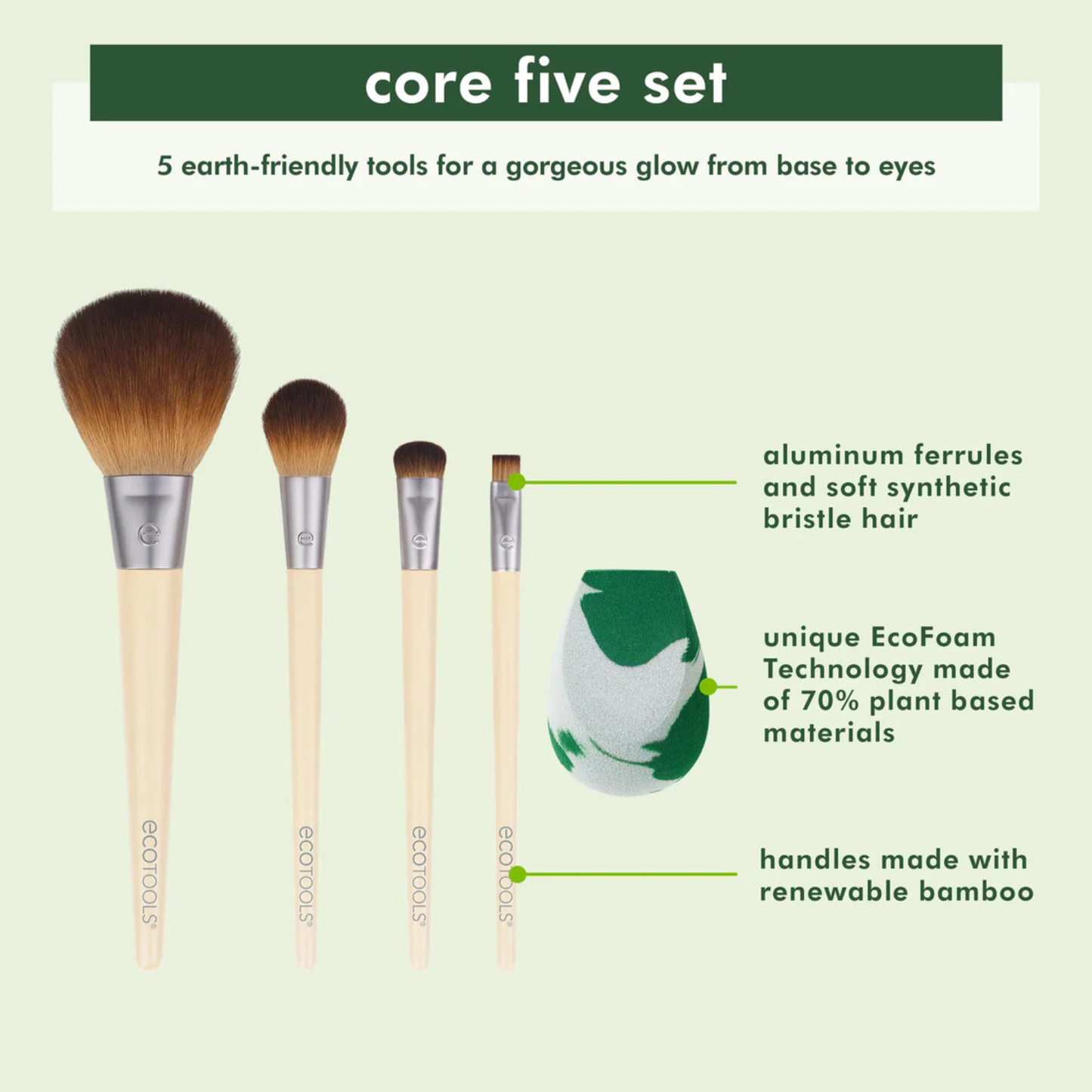 The Core Five Brush + Sponge Set